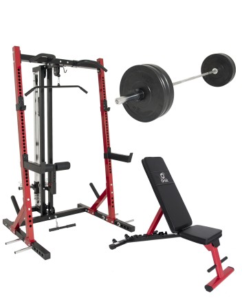 Row Bar and Bench/Squat Rack Ezy Curl Bar Bench Olympic Weights/Bench Bar 