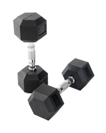 4KG Rubber Hex Ergo Dumbbells Brand New BODY POWER Dumbbell Set Home Gym Fitness 
