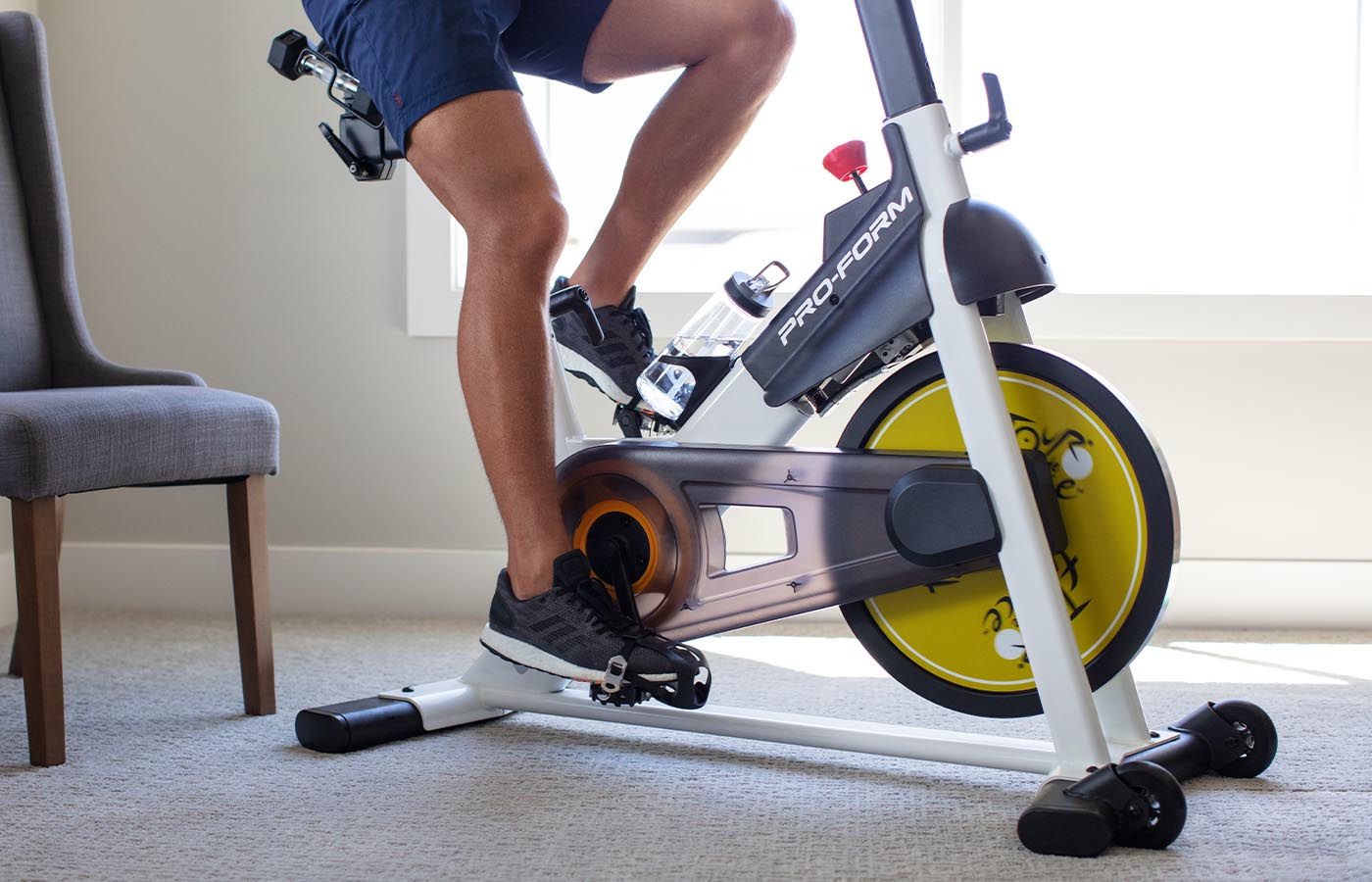 Pedals on a spin bike